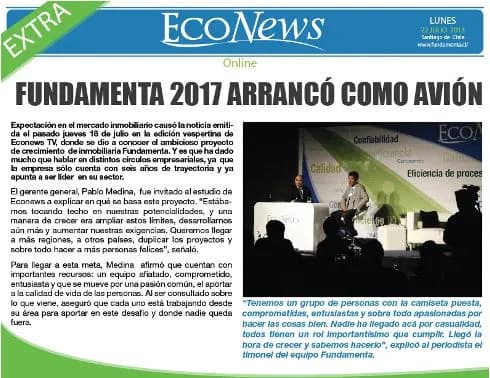 Publicación del boletín interno de Fundamenta